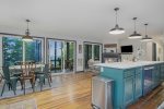 Open great room with views of Lake Michigan